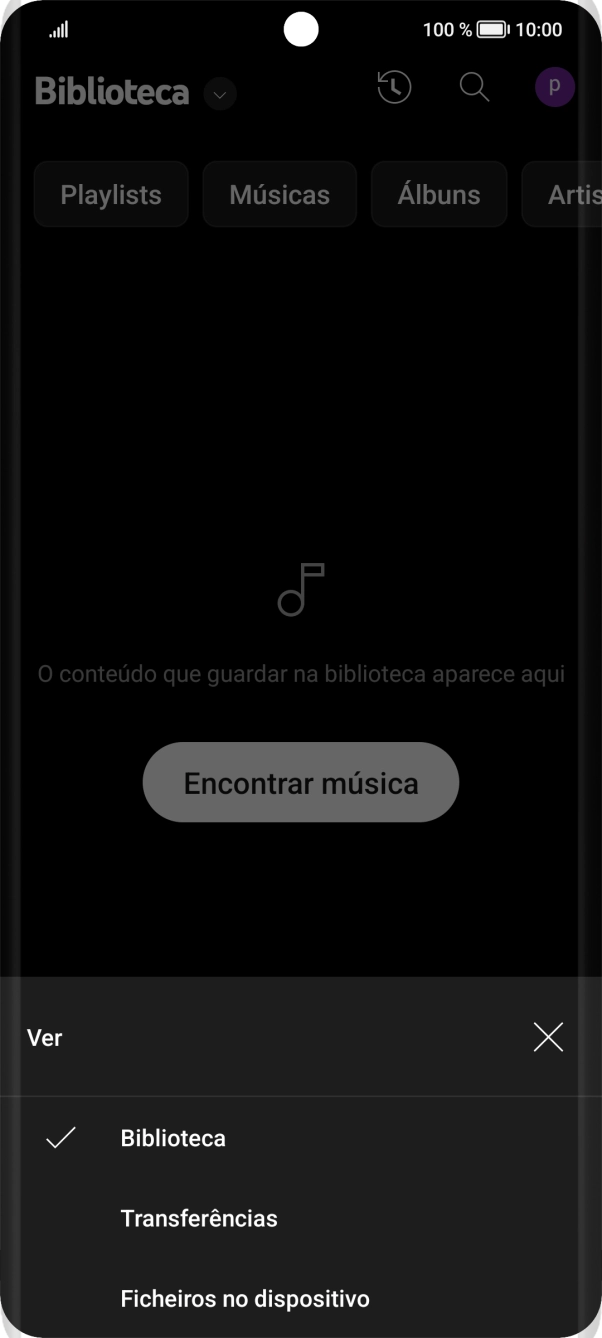 Prima a categoria pretendida e dirija-se ao ficheiro de música pretendido.