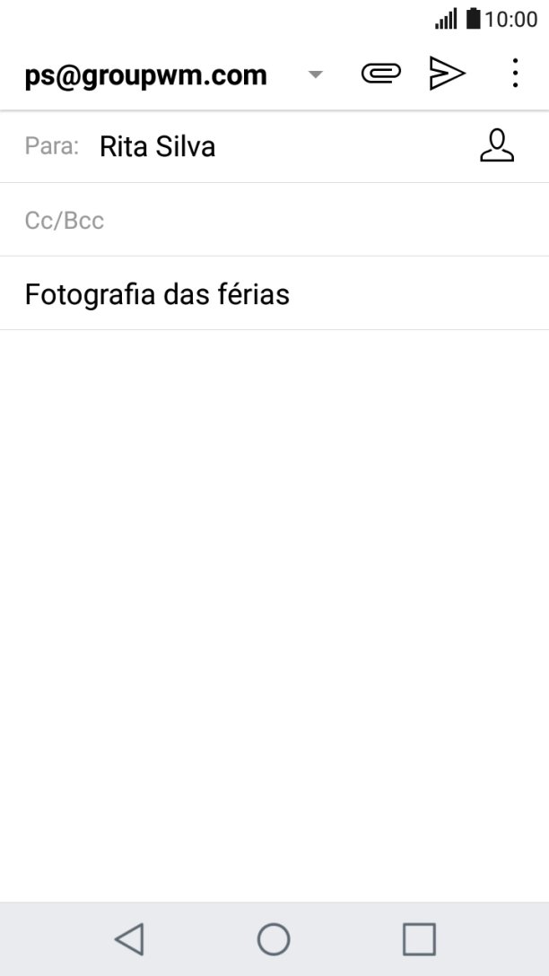 Prima o campo de escrita e escreva o texto do e-mail.