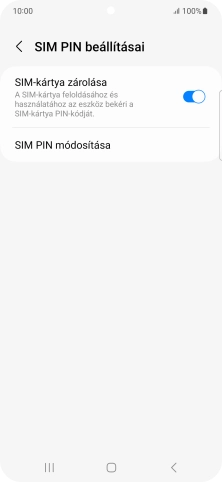 Kattints a „SIM-kártya zárolása” melletti csúszkára a funkció be- vagy kikapcsolásához.