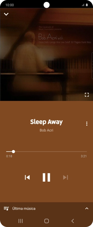 Prima a seta para a direita para ir para o ficheiro de música seguinte.