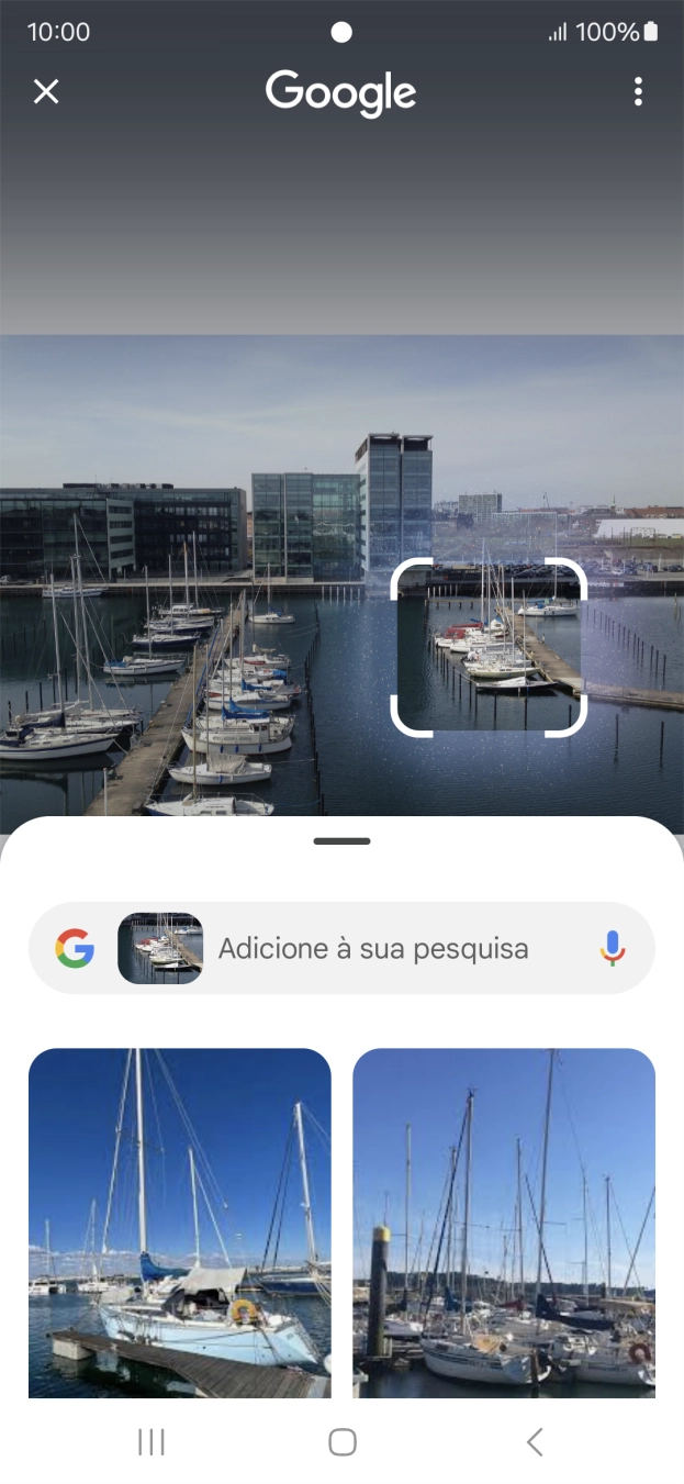 Siga as indicações no ecrã  para utilizar os resultados da pesquisa.