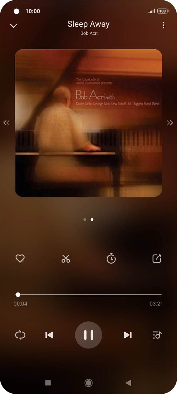 Prima a seta para a direita para ir para o ficheiro de música seguinte.