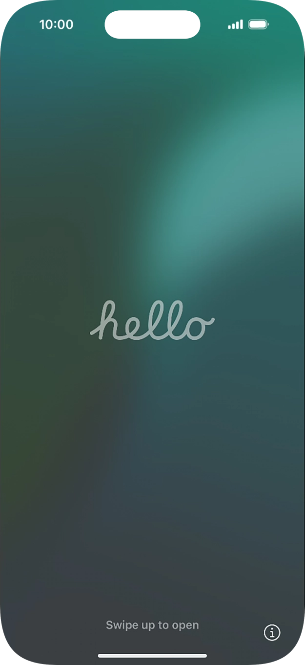 Deslize o dedo para cima a partir da base do ecrã.