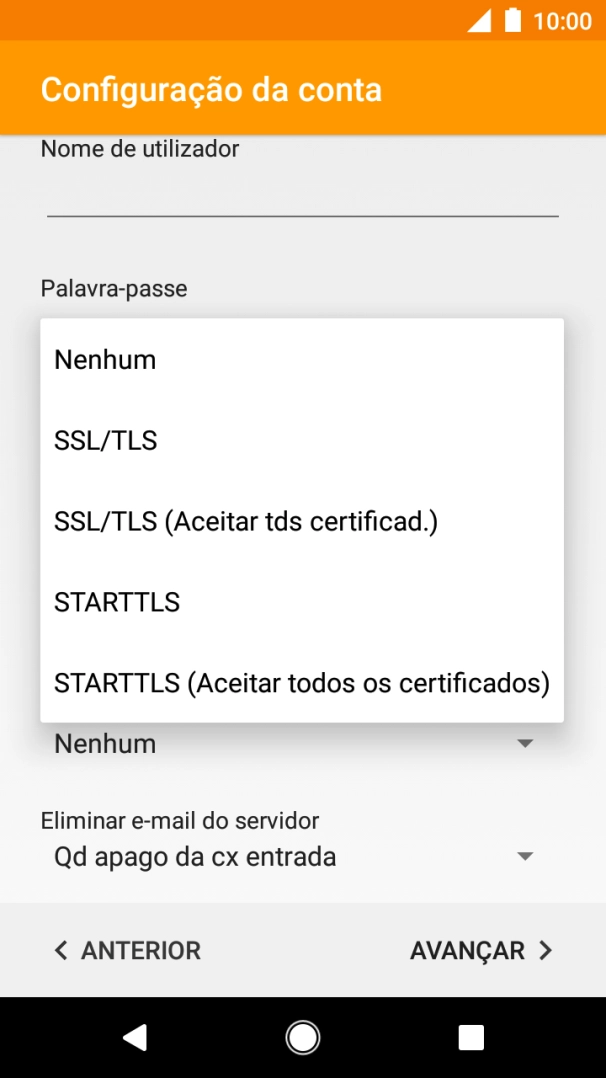 Prima Nenhum para desativar a função.