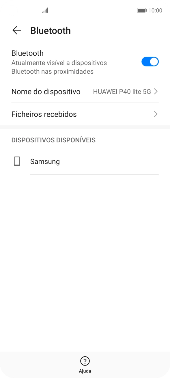 Prima o dispositivo Bluetooth pretendido e siga as indicações no ecrã para emparelhar o dispositivo com o telefone.
