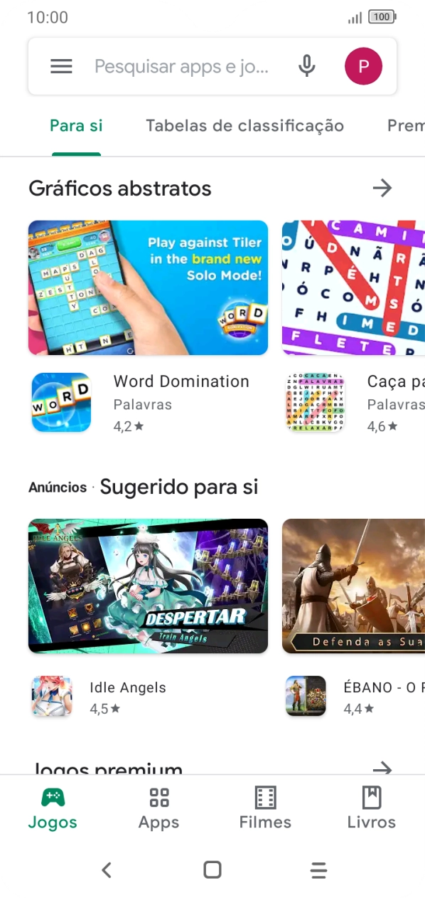 Deslize o dedo sobre o ecrã da esquerda para a direita.