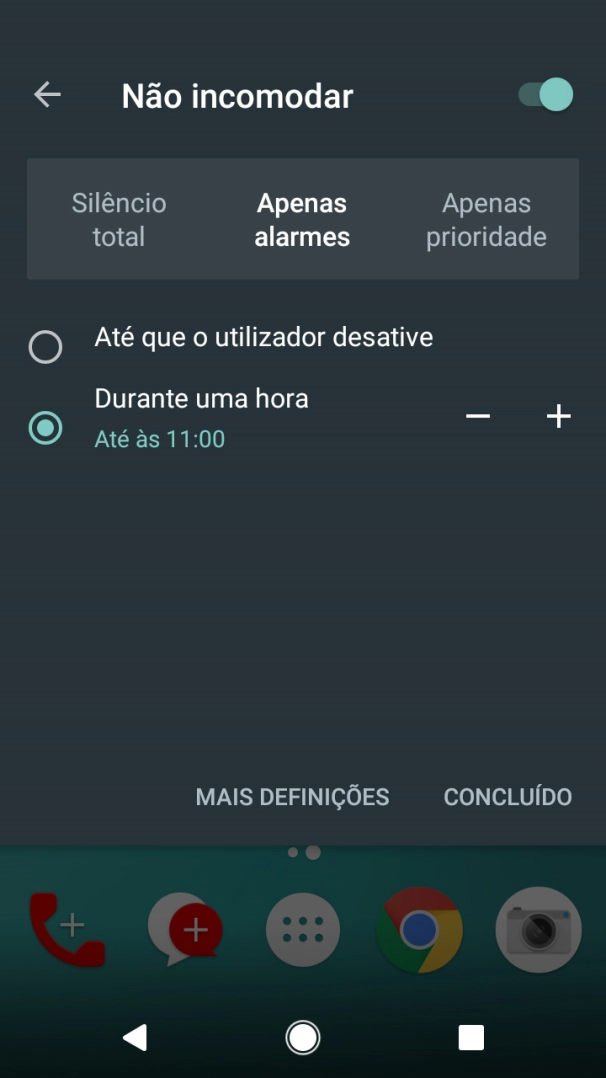 Se ativar a função, prima CONCLUÍDO.