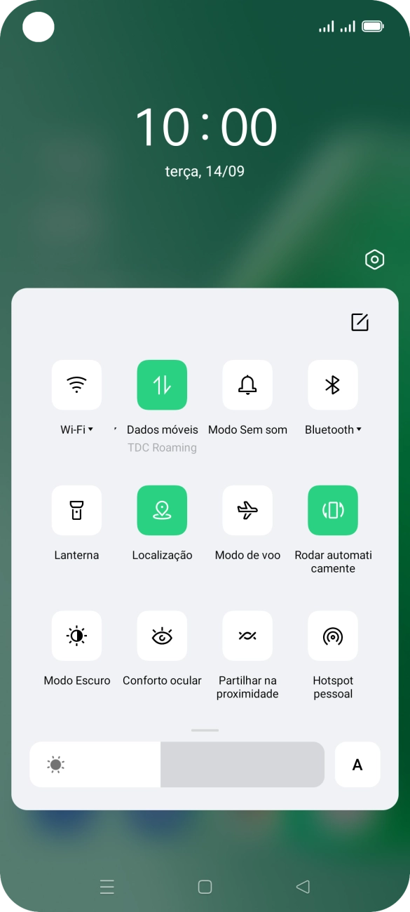 Prima o ícone de definições.