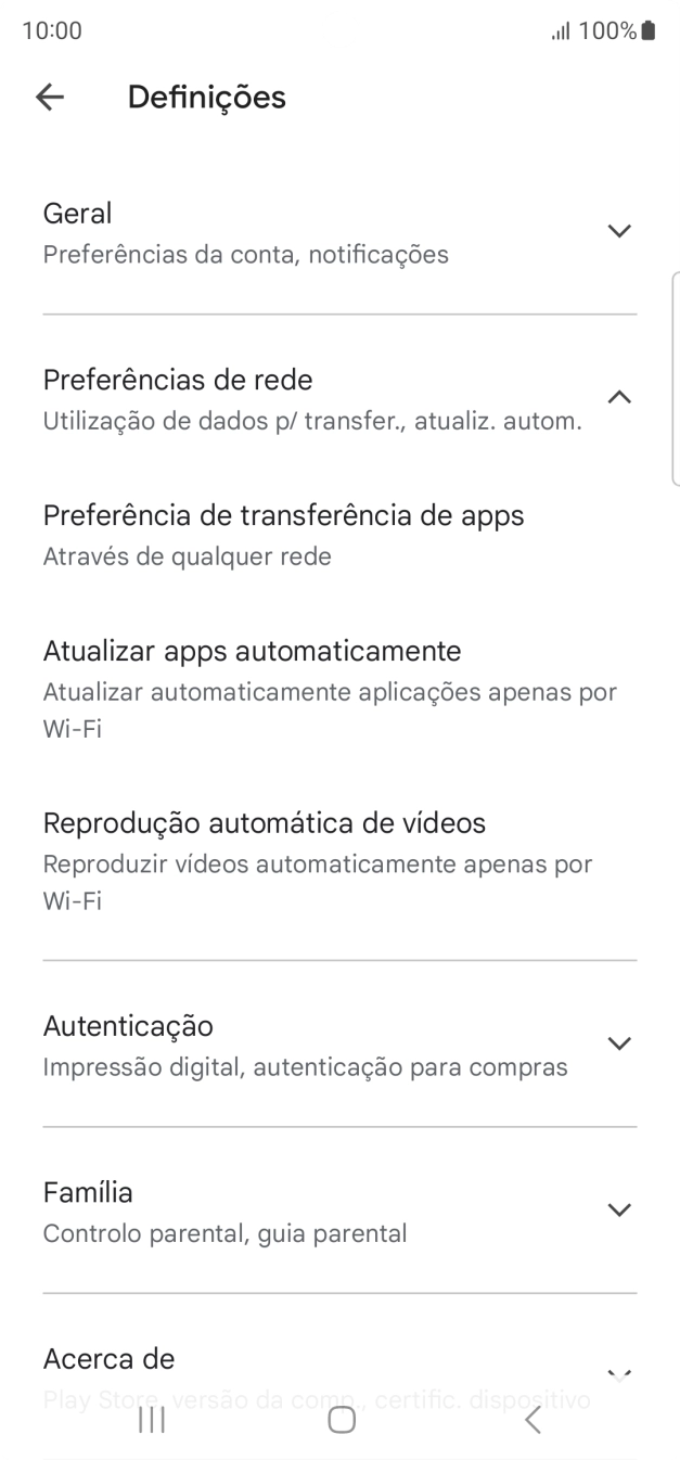 Prima Atualizar apps automaticamente.