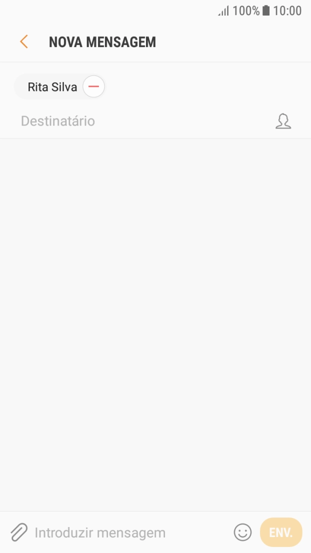 Prima o campo de escrita e escreva o texto da sua mensagem curta.