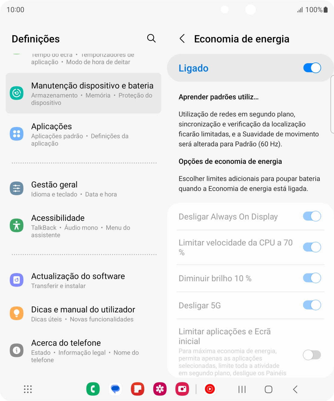 Prima a tecla de início para terminar e voltar ao ecrã inicial.