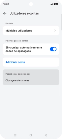 Prima Adicionar conta.