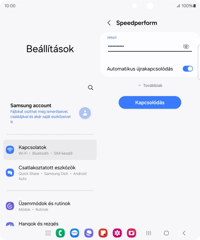Írd be a Wi-Fi hálózatodhoz tartózó jelszót, és válaszd a Kapcsolódás lehetőséget.
