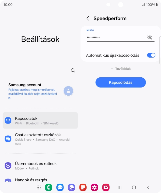 Írd be a Wi-Fi hálózatodhoz tartózó jelszót, és válaszd a Kapcsolódás lehetőséget.