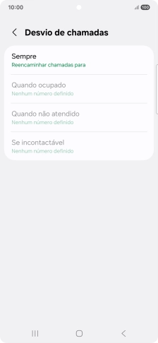 Prima o tipo de desvio pretendido.