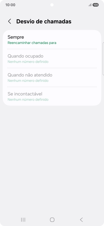 Prima o tipo de desvio pretendido.