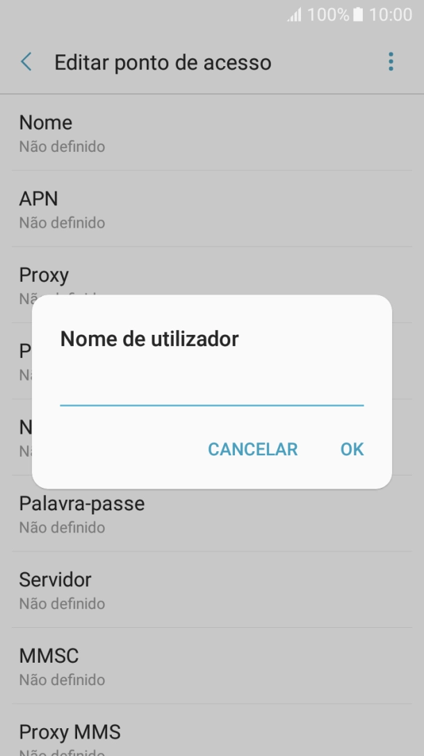 Introduza vodafone e prima OK.