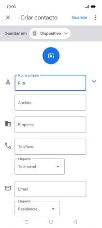 Prima Apelido, e introduza o apelido pretendido.