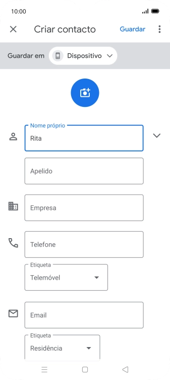 Prima Apelido, e introduza o apelido pretendido.