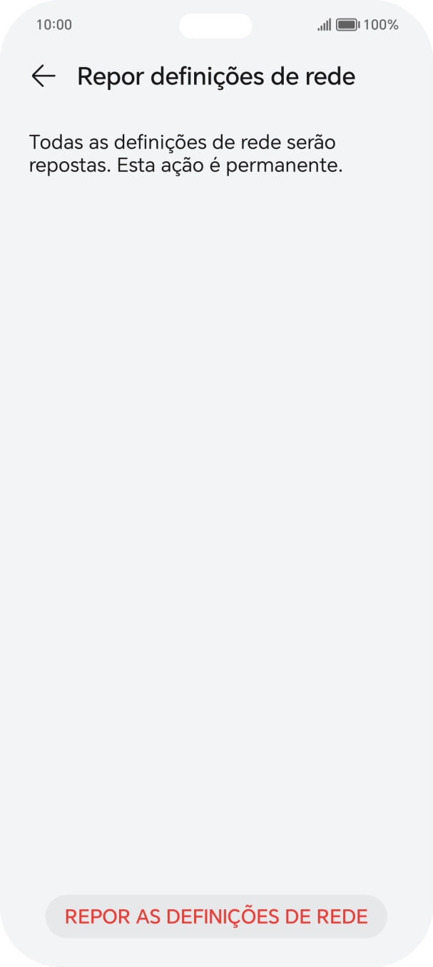 Prima REPOR AS DEFINIÇÕES DE REDE.