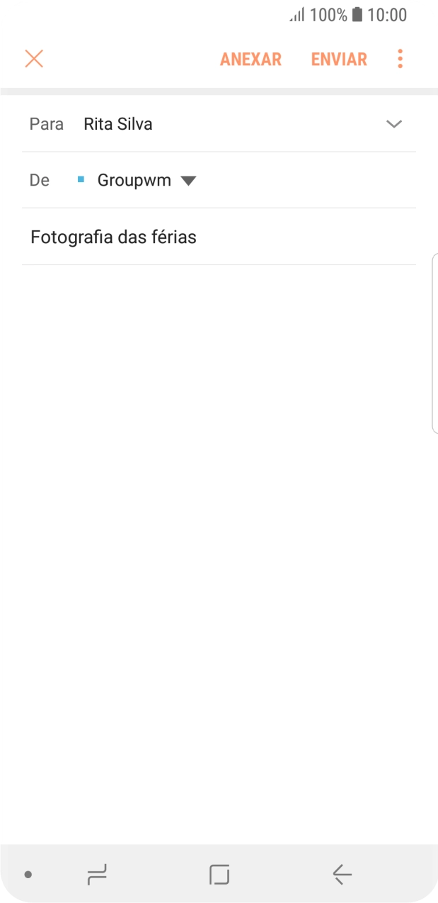 Prima o campo de escrita e escreva o texto do e-mail.