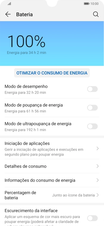 Prima o indicador junto à definição pretendida para ativar a função.
