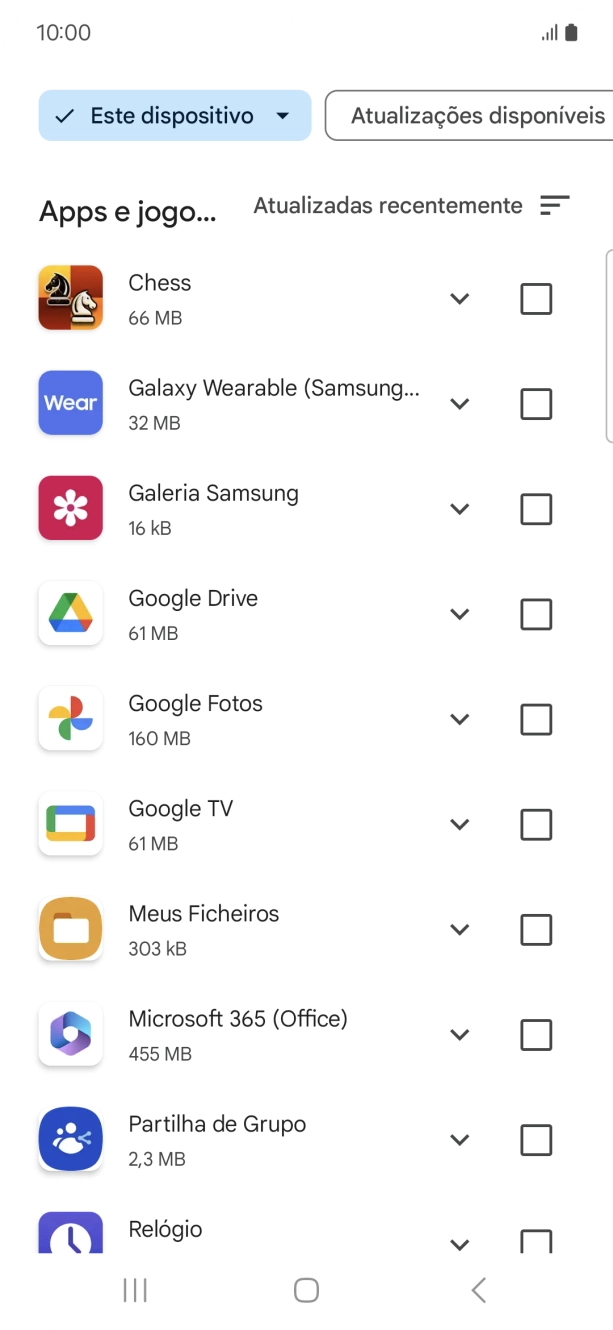 Prima a app pretendida.