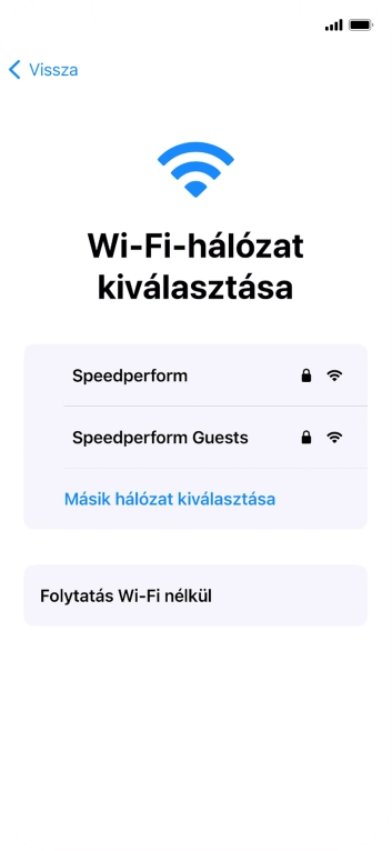 Válaszd ki a kívánt Wi-Fi hálózatot.