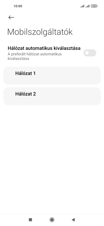 Válaszd ki a kívánt hálózatot.