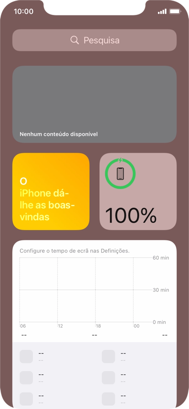 Deslize o dedo para cima no ecrã.
