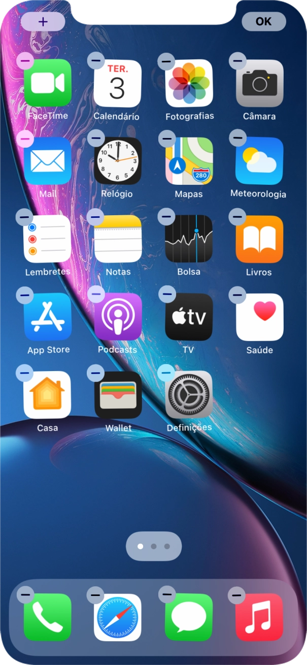 Prima o ícone de páginas do ecrã inicial.