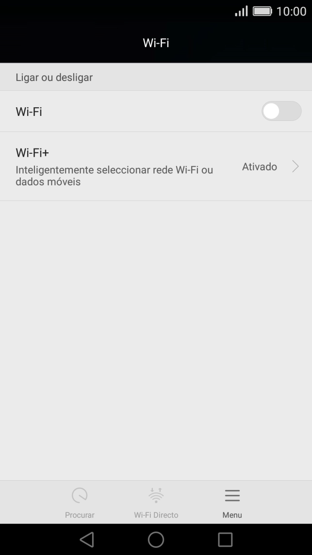 Prima Wi-Fi para ativar a função.