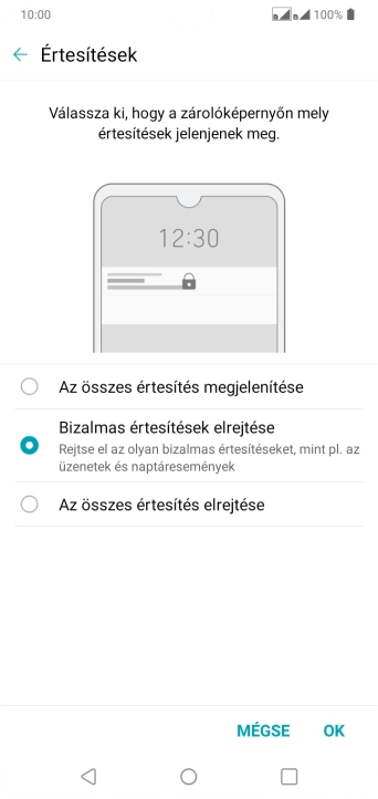 Kattints a kívánt beállítások melletti mezőre.