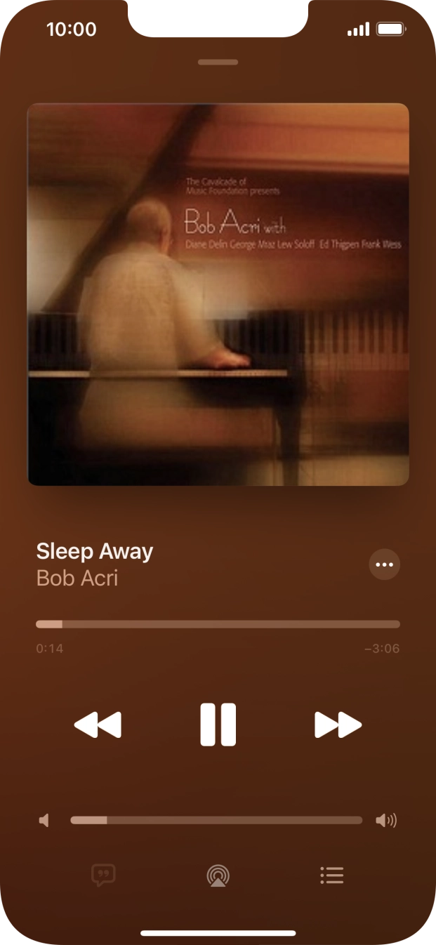 Prima a seta para a direita para ir para o ficheiro de música seguinte.