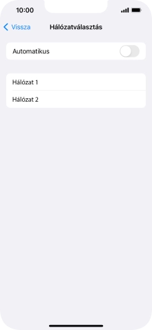 Ha kikapcsolod a funkciót, válaszd a kívánt hálózatot.