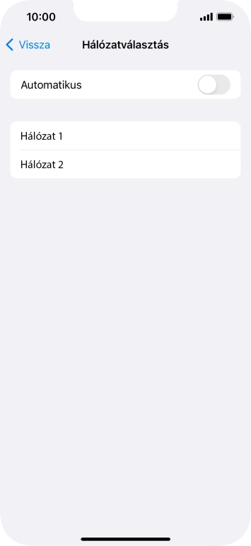 Ha kikapcsolod a funkciót, válaszd a kívánt hálózatot.