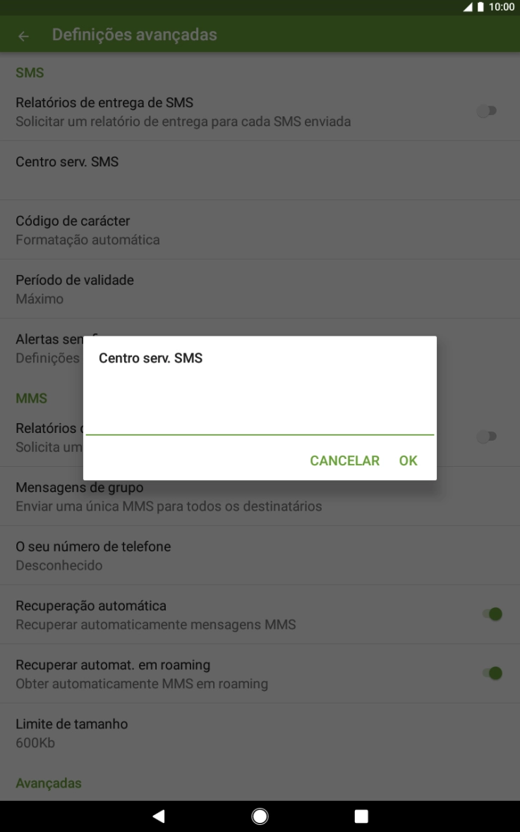 Introduza +351911616161 e prima OK.