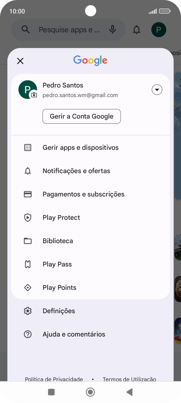 Prima Gerir apps e dispositivos.
