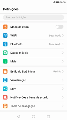 Prima Notificações e barra de estado.