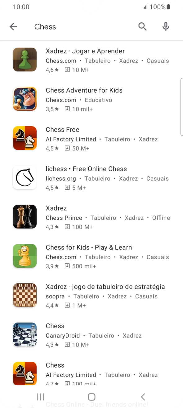 Prima a app pretendida.