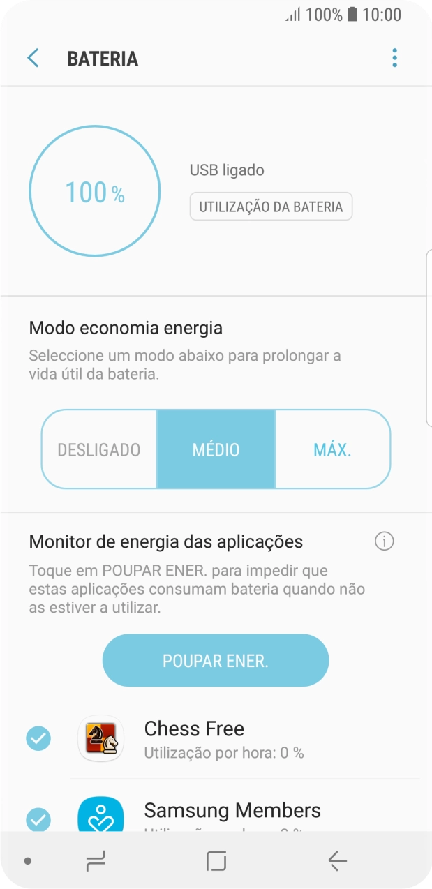 Prima a tecla de início para terminar e voltar ao ecrã inicial.