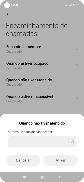 Introduza 123 e prima Ativar.