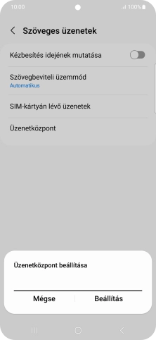 Írd be a +36709996500 számot, és válaszd a Beállítás lehetőséget.