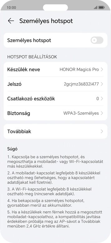 Kattints a Jelszó mezőre, és írd be a kívánt jelszót.