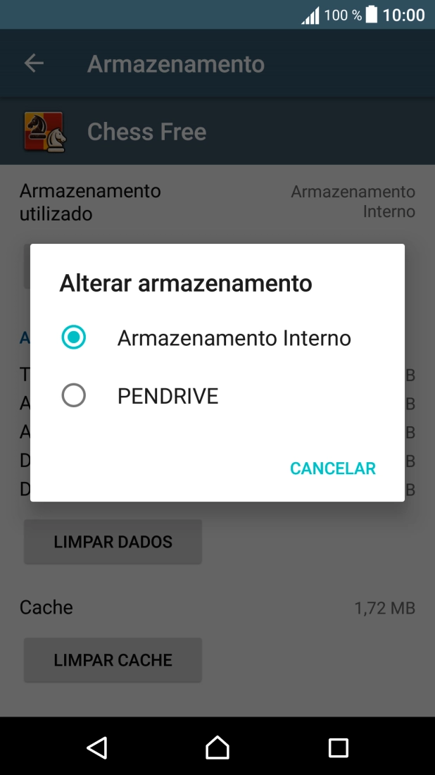 Prima o nome do cartão de memória.
