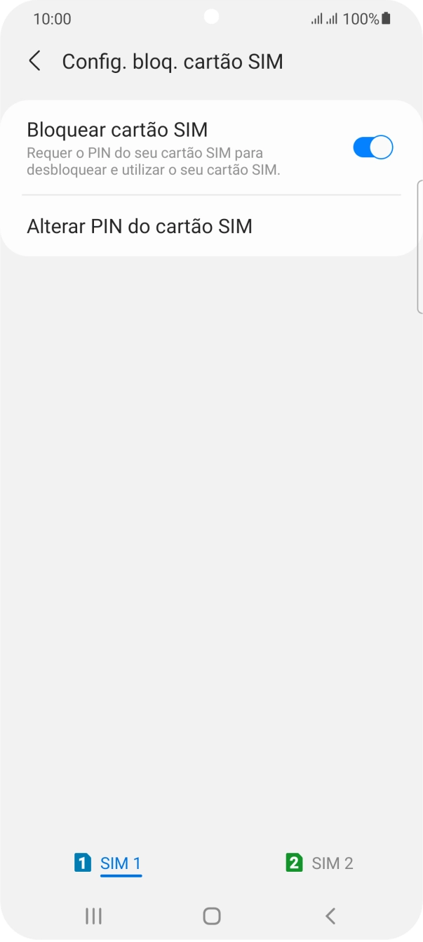 Prima o cartão SIM pretendido.