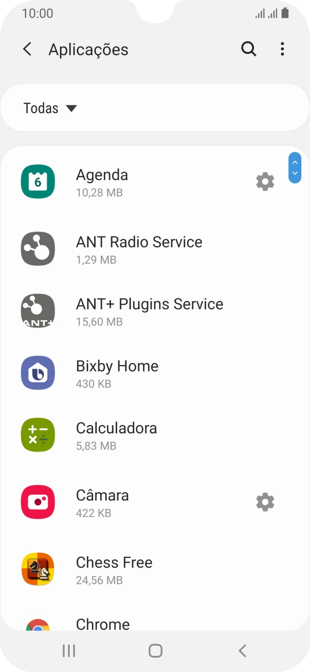 Prima a app pretendida.