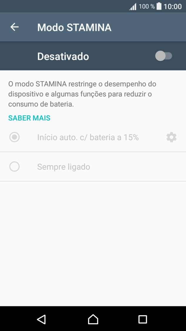 Prima o indicador para ativar a função.