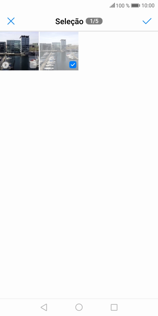 Prima o ícone para aceitar.