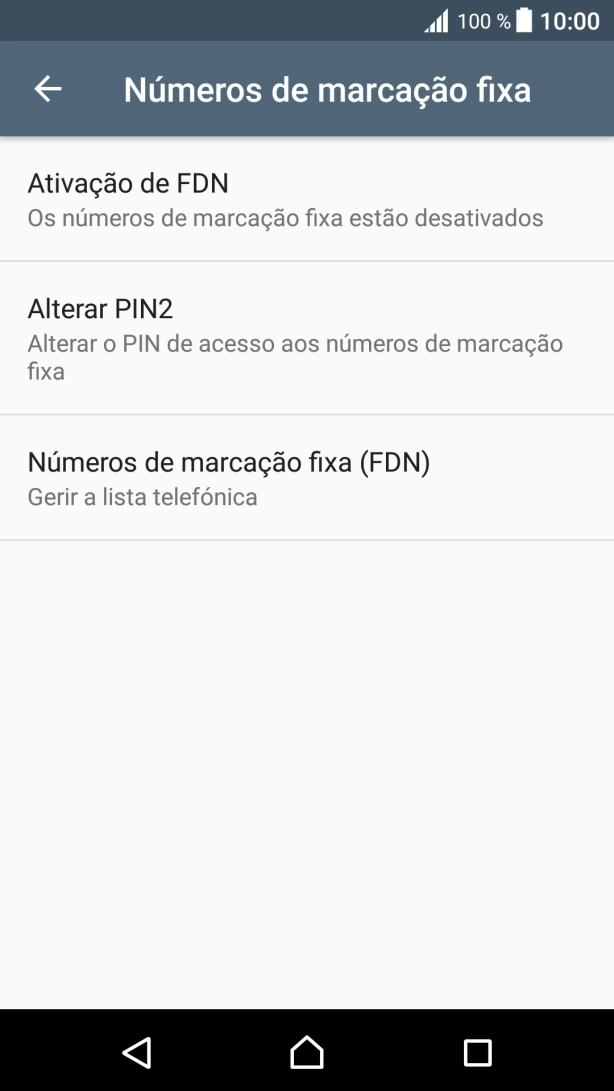 Prima Ativação de FDN para ativar a marcação permitida.